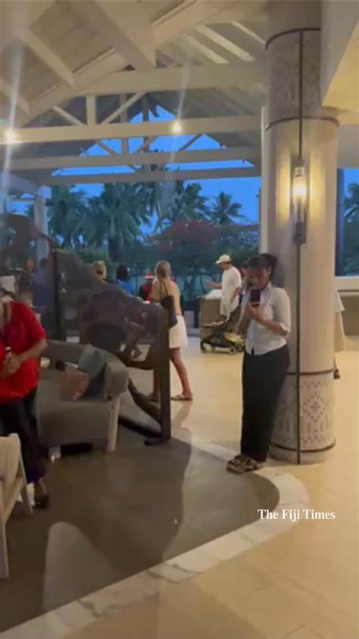 Extravaganza:&nbsp;Guests were being treated to a lavish spread in a huge marquee erected on the sprawling gardens out back of the stunning Palm Beach residence on the morning after the flashy oceanfront nuptials